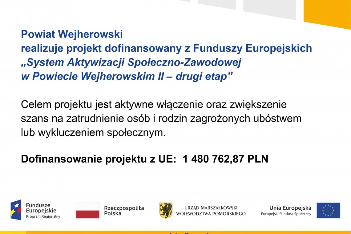 Nowe wsparcie w ramach projektu