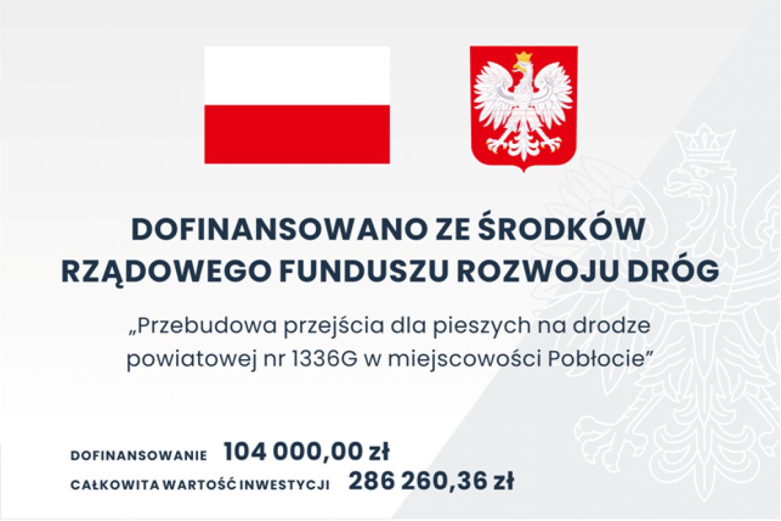 Przebudowa przejścia dla pieszych na drodze powiatowej nr 1336G w miejscowości Pobłocie