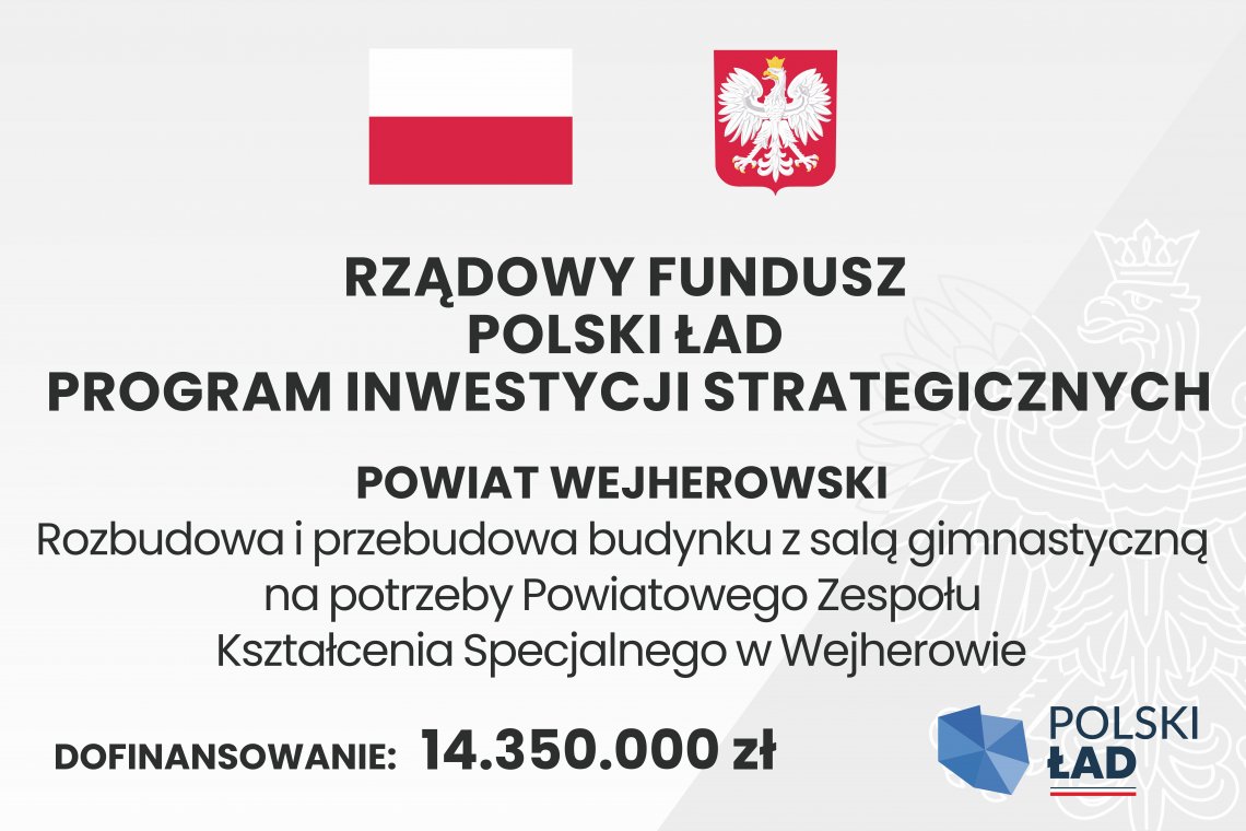 Rozbudowa i przebudowa budynku z salą gimnastyczną  na potrzeby Powiatowego Zespołu Kształcenia Specjalnego w Wejherowie