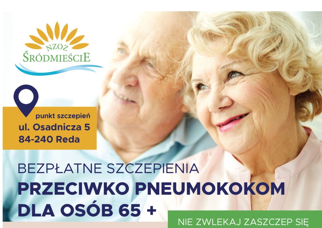 Możliwość skorzystania z bezpłatnych szczepień Pneumokoki 65+