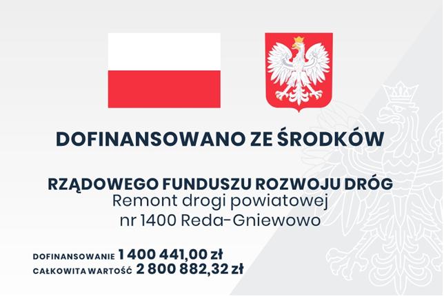 Remont drogi powiatowej nr 1400G Reda-Gniewowo