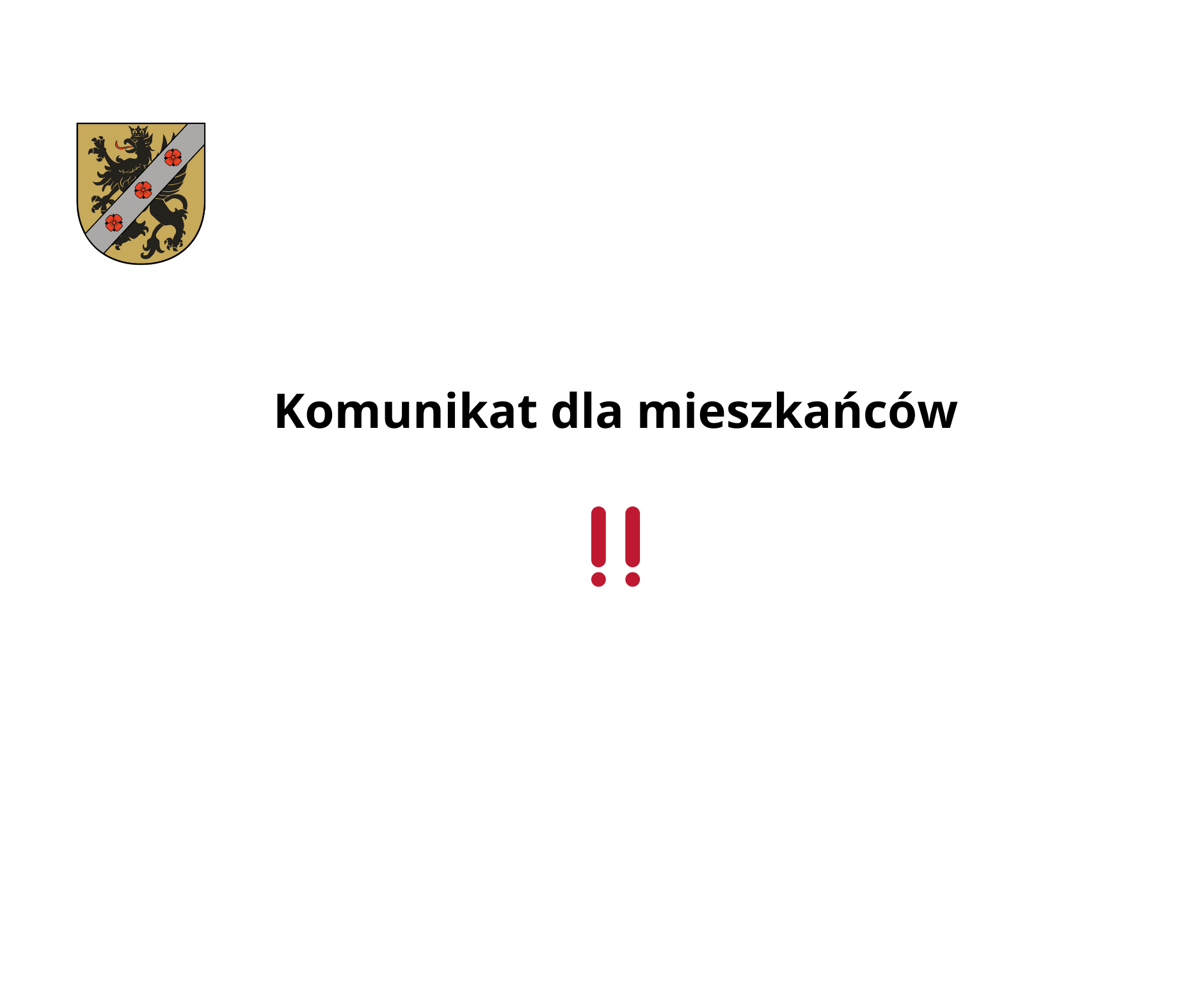 Komunikat dla mieszkańców